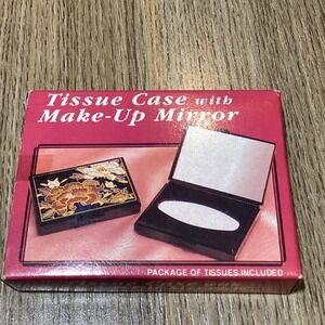 Vintage Floral Tissue Case‎ with Make Up Mirror Package Included
